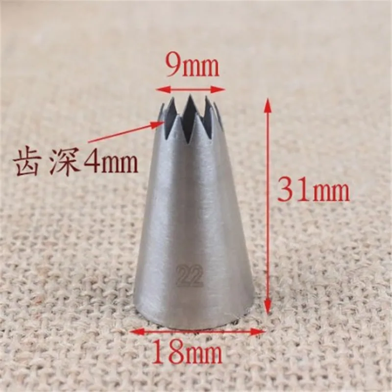 22 Small Size Open Star Icing Nozzle Piping Tip Stainless Steel Cake Decorating Tips Icing Piping Pastry Tip Tools Bakeware
