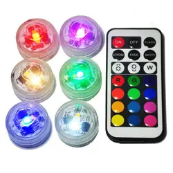 Белый и теплый белый и RGB светодиодный Свадебные украшения непроницаемый подводный светодиодный вечерние Чай светодиодный свет ж/пульт