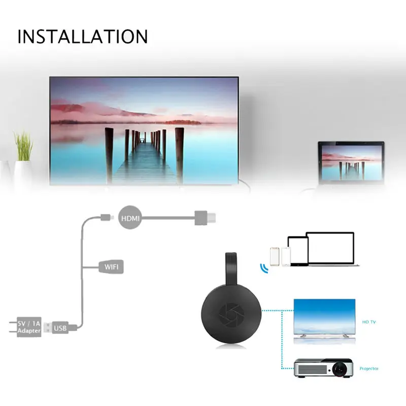 1080P HD Digital HDMI Media Video Streamer G2 Wireless Wi-Fi Display Dongle Receiver TV Stick Airplay DLNA for Android IOS