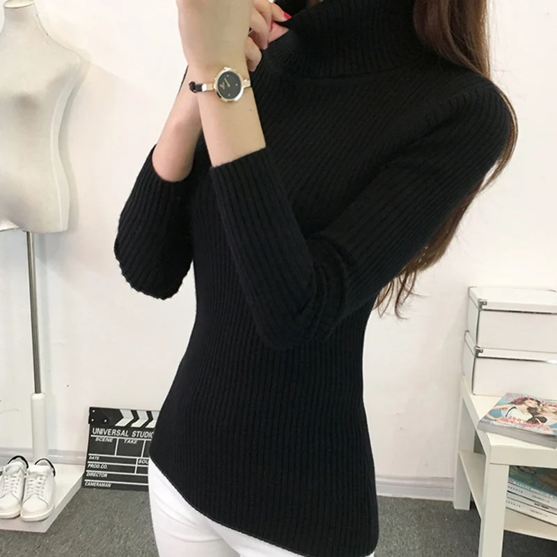New Elastic Sweaters Long Sleeve Female Pullovers Stylish Slim Turtleneck Knitted Sweater 2018 Autumn Winter Women Bottoming New Elastic Sweaters Long Sleeve Female Pullovers Stylish Slim Turtleneck Knitted Sweater 2018 Autumn Winter Women Bottoming