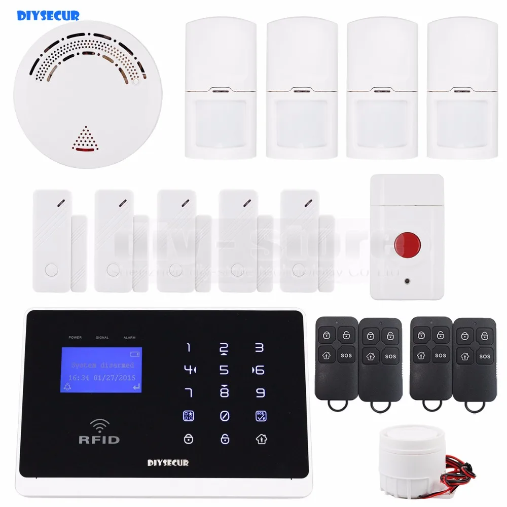 

DIYSECUR Wireless & Wired Defense Zones APP Controlled GSM Autodial Home Security Alarm System