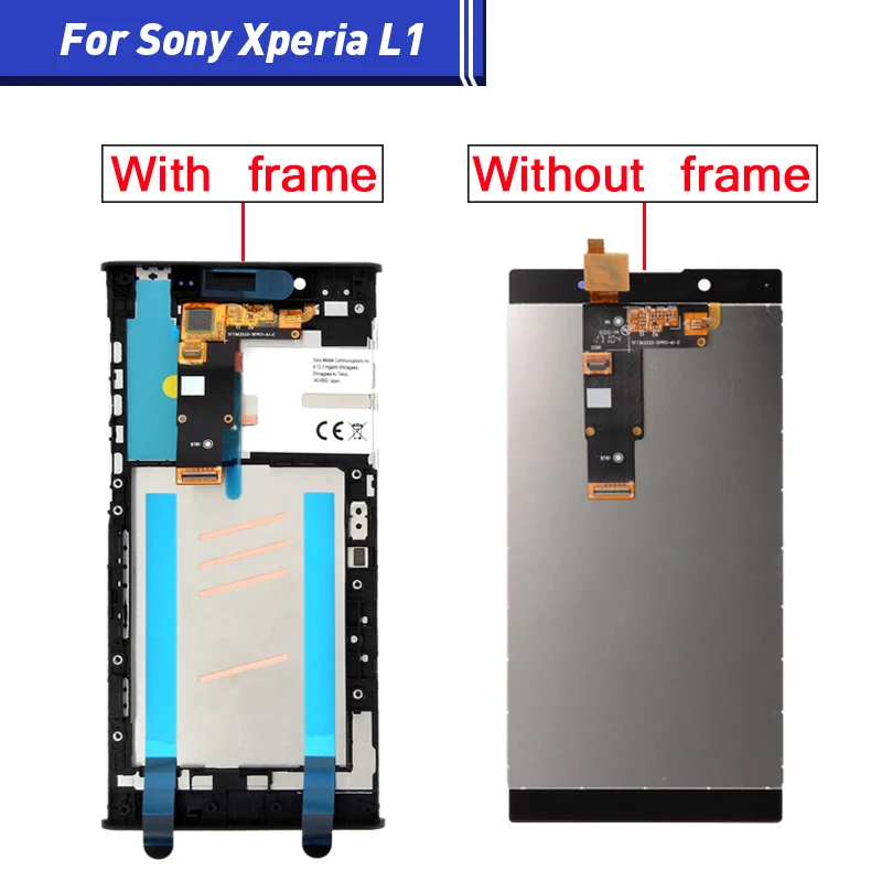 Оригинальный ЖК-дисплей для Sony Xperia L1 G3312 сенсорный экран 5 дюйма дигитайзер