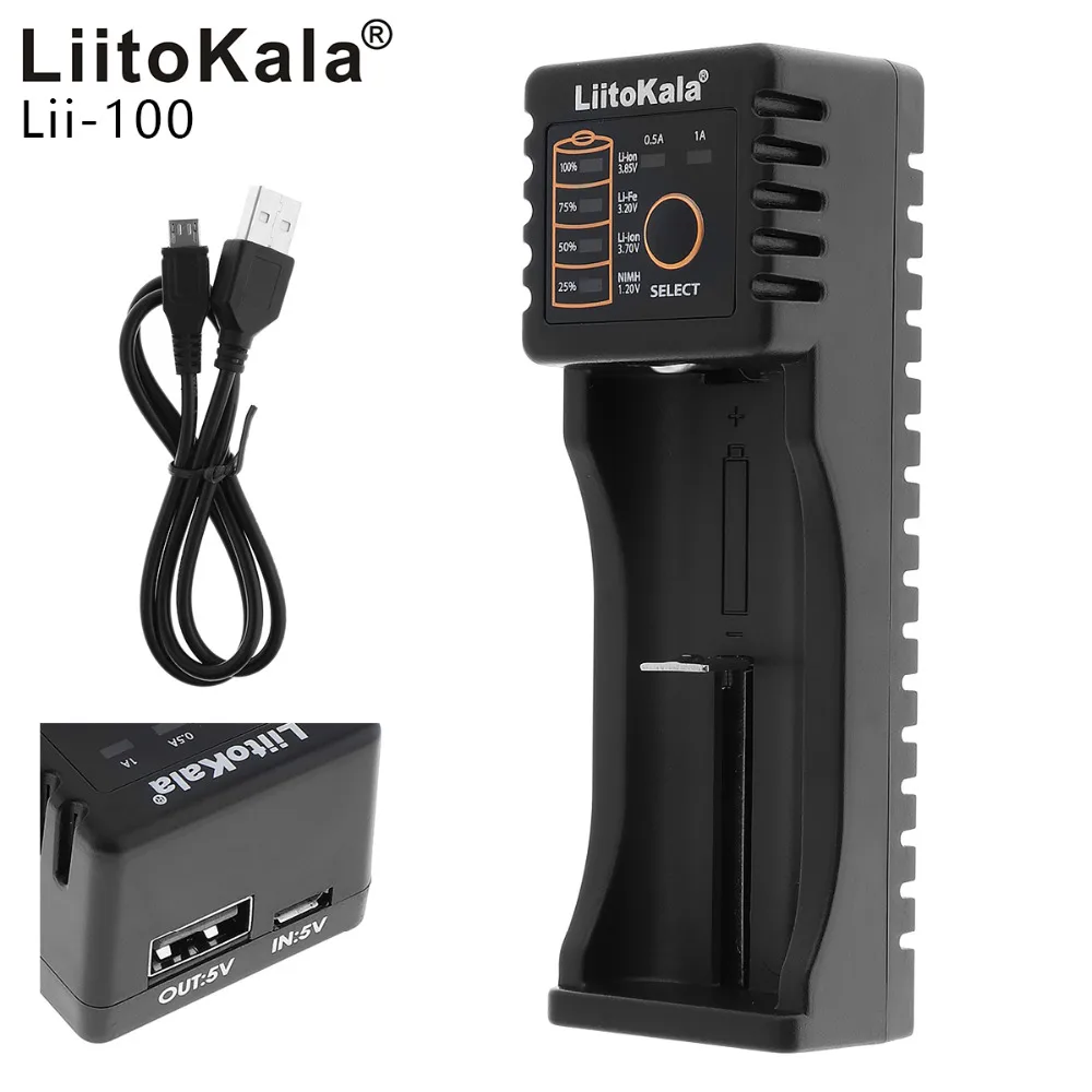

USB Smart Charger with LED Indicator for 1.2V 3.7V 3.2V 3.8V AA AAA 26650 18650 18350 17500 14500 16340 25500 10440 battery