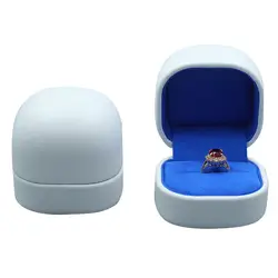 Шкатулка для ювелирных изделий Бесплатная доставка 2 шт./лот 6.5*6.3 см из искусственной кожи кольцо серьги свадебные подарочная упаковка