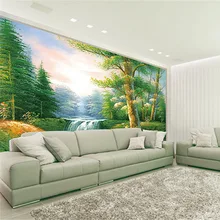 Пользовательские DIY ткань и текстильные обои для стен матовый шелк картина маслом без запаха для жизни комнатные фрески