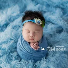 Хлопковая марля, 90 см x 180 см, окрашенная Одежда для новорожденных, мягкая пеленка для малышей, мягкое одеяло, эластичная вязаная пеленка для новорожденных, реквизит для фотосессии