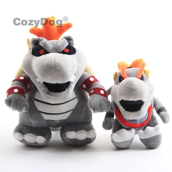 

Super Mario Bros 2 Pcs/Lot Super Mario Dry Bones Bowser & Baby Bowser JR Plush Koopa Toy 18-28cm Gift for Kids