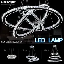 Modern LED Diamond Ring Chandeliers Chrome Mirror Finish Stainless Steel Room Hanging Lamp LED Chandelier Lustres