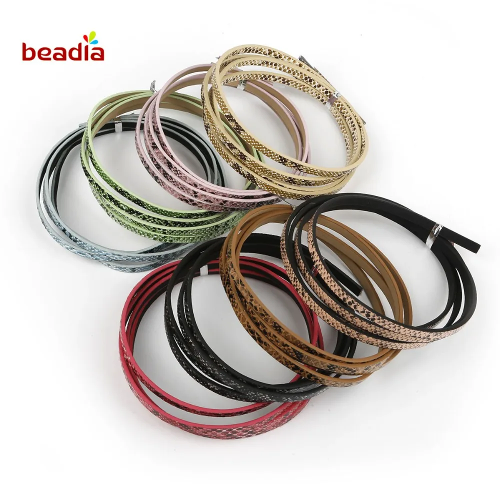 

High Quality Flat PU Imitation Snake Leather Cord Rope for DIY Jewelry Findings Accessories Fashion Jewelry Making Materials
