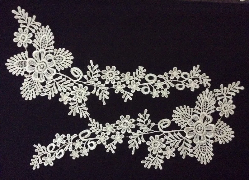 

38.5cm*15cm polyester embroidery mirrored applique,embroidery hair decoration patches,veil applique,XERY-BQ0922A