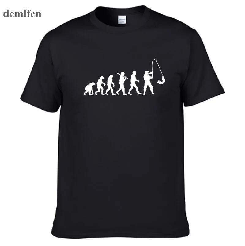 

Evolution Of Fishinger T-shirt Funny Mens Cotton O-nenck Short Sleeve T Shirt Birthday Gift For Dad