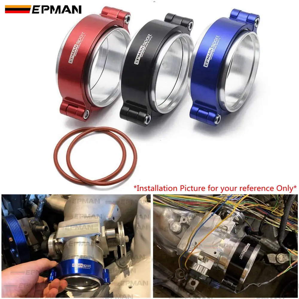 

Epman HD Exhaust V-band Clamp System Assembly Anodized Clamp w Flange For 3.5" OD Turbo Dump Intercooler Pipe EPKKA89