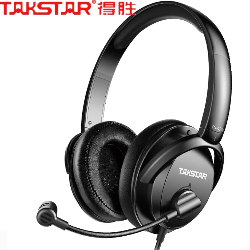

Takstar TS-450M multimedia headphone gaming esports computer headsets closed design high sensitivity microphone PU leather ear