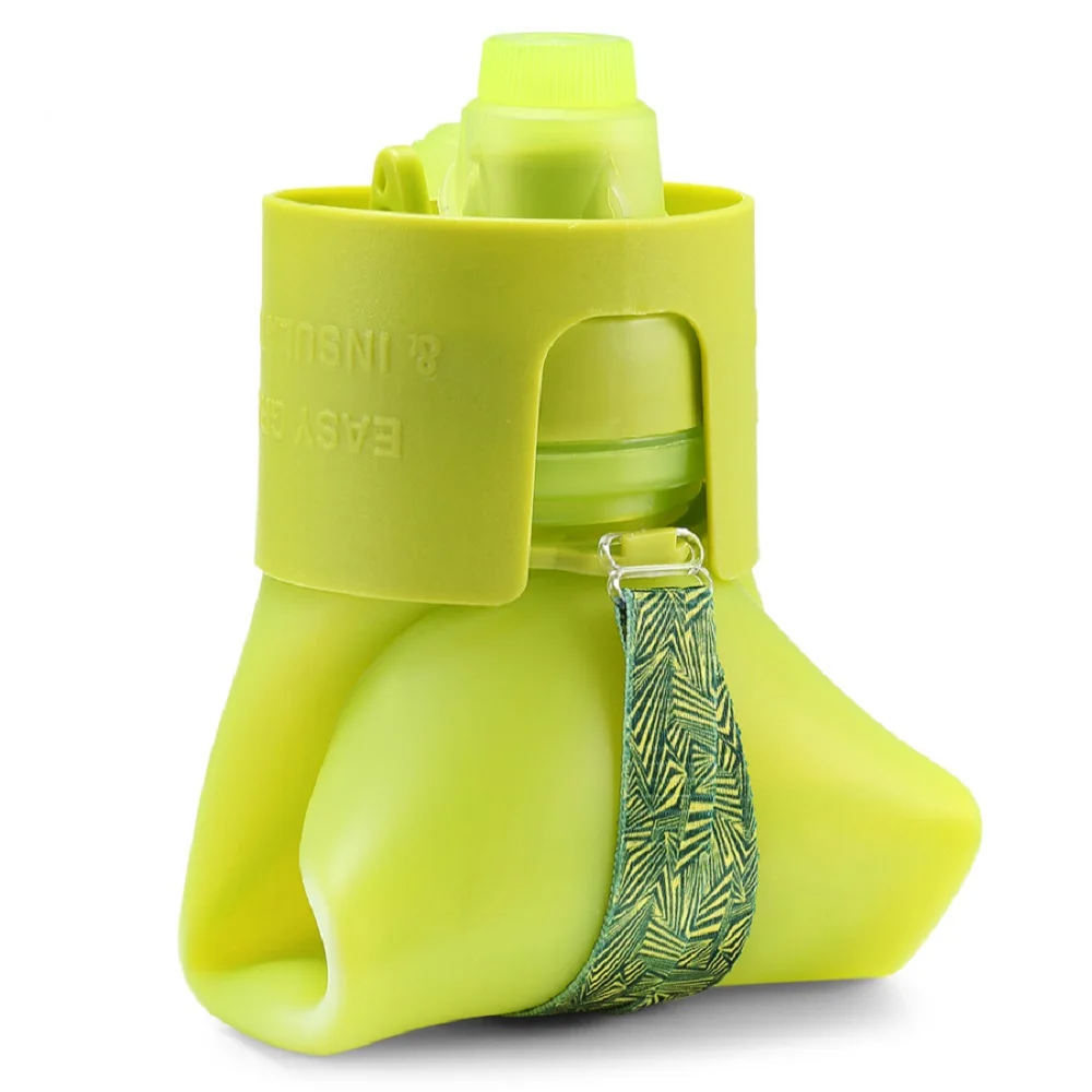500 мл Складная Силиконовая бутылка для воды силиконовый складной чайник для занятий спортом на открытом воздухе бутылка для воды и ремешок для кемпинга Путешествия Бег Туризм - Цвет: Yellow Green