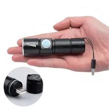 3 Mode Tactical Flashlight Torch Mini Zoom Rechargeable Powerful Waterproof USB LED Flashlight AC Lanterna For Outdoor Travel