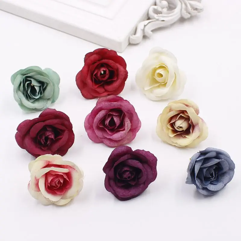 

10pcs Silk Artificial Fresh Rose Flower Head For Wedding Party Festive Decoration Marriage Flores DIY Handmade Craft Flower