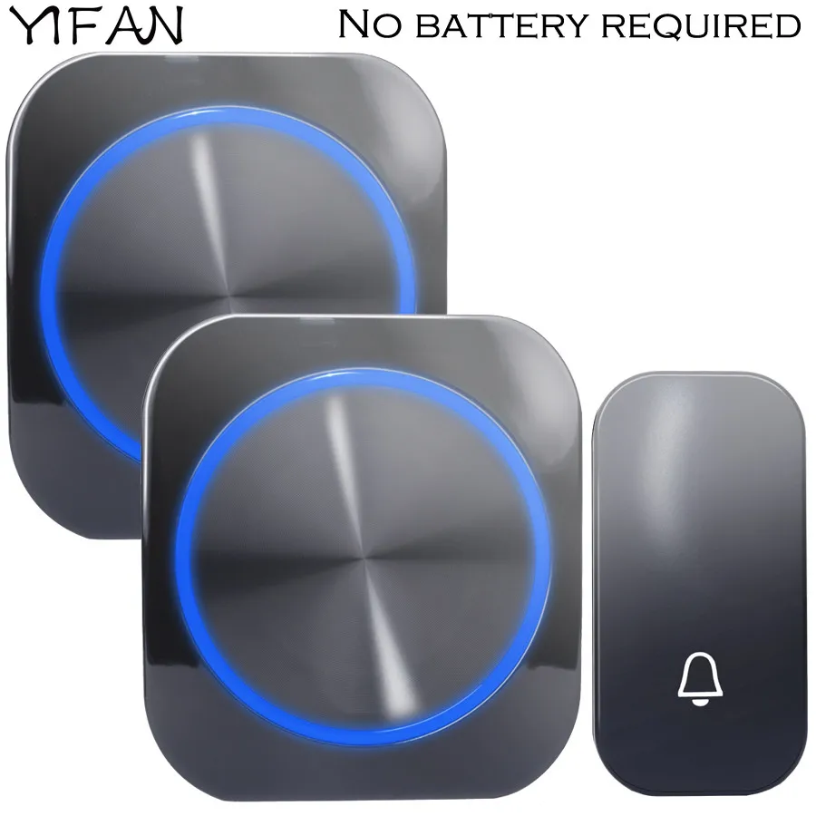 YIFAN Self-powered Wireless Doorbell no battery Waterproof 150M Remote EU Plug home Door Bell Chime ring 1 2 button 1 2 receiver YIFAN Self-powered Wireless Doorbell no battery Waterproof 150M Remote EU Plug home Door Bell Chime ring 1 2 button 1 2 receiver