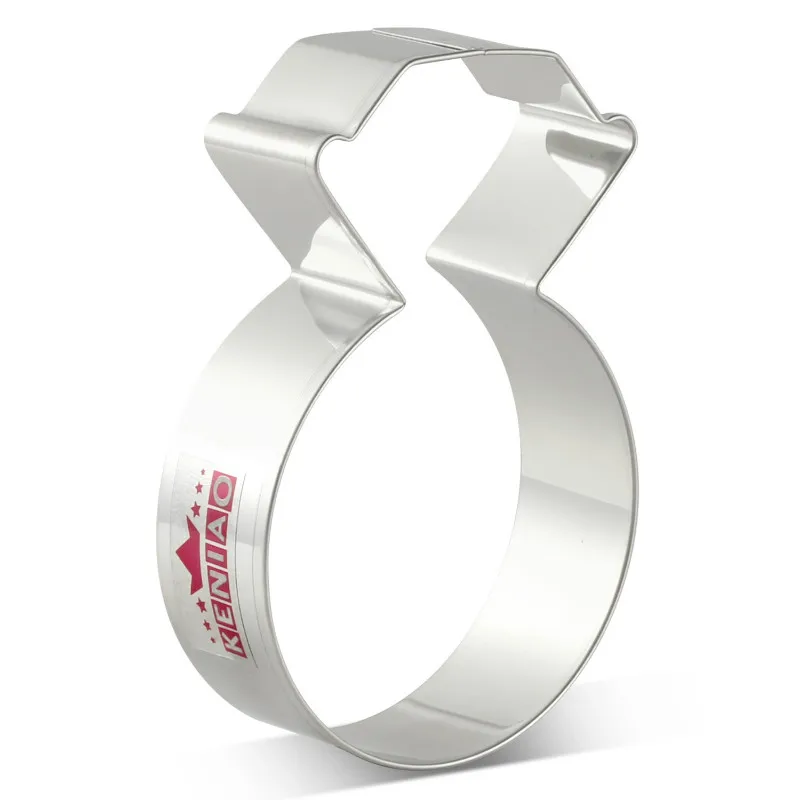 KENIAO Diamond Ring Cookie Cutter For Wedding Party - 6.4 x 9.9 CM Valentine's Day Biscuit Bread Mold Stainless Steel | Дом и сад