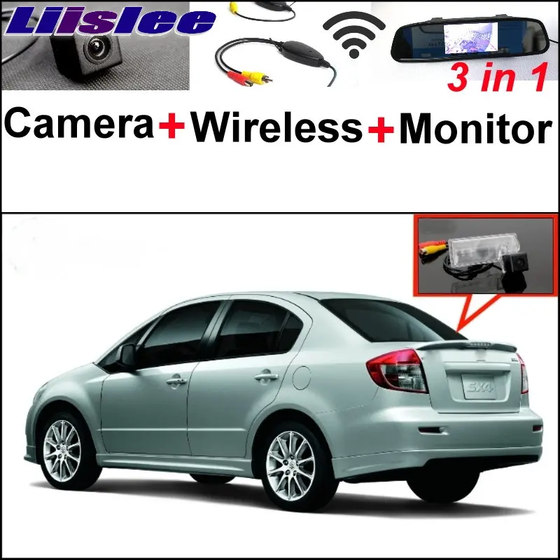 

Liislee 3 in1 Special Rear View Camera Wireless Receiver Mirror Monitor Easy Parking System For Suzuki SX4 SX-4 SX 4 Sedan MK1