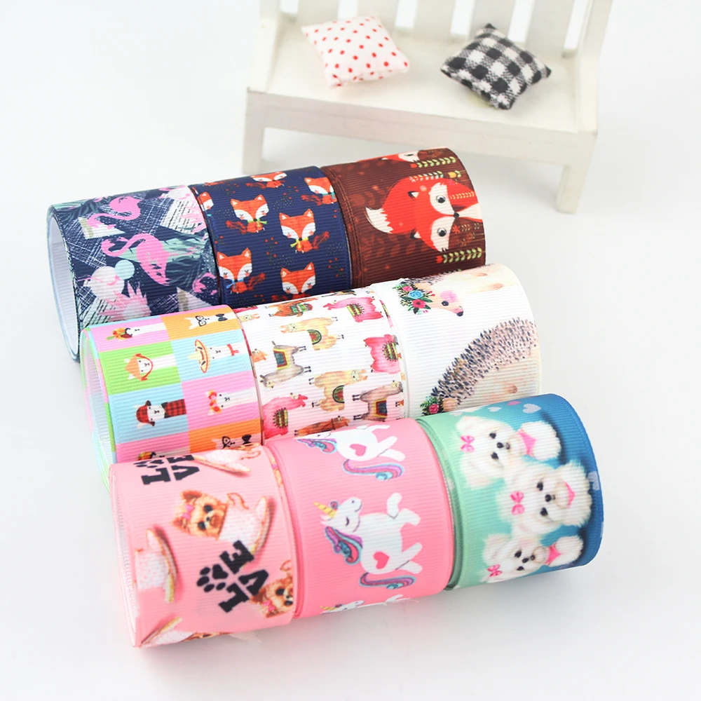  animal printed grosgrain ribbon 38mm (5)