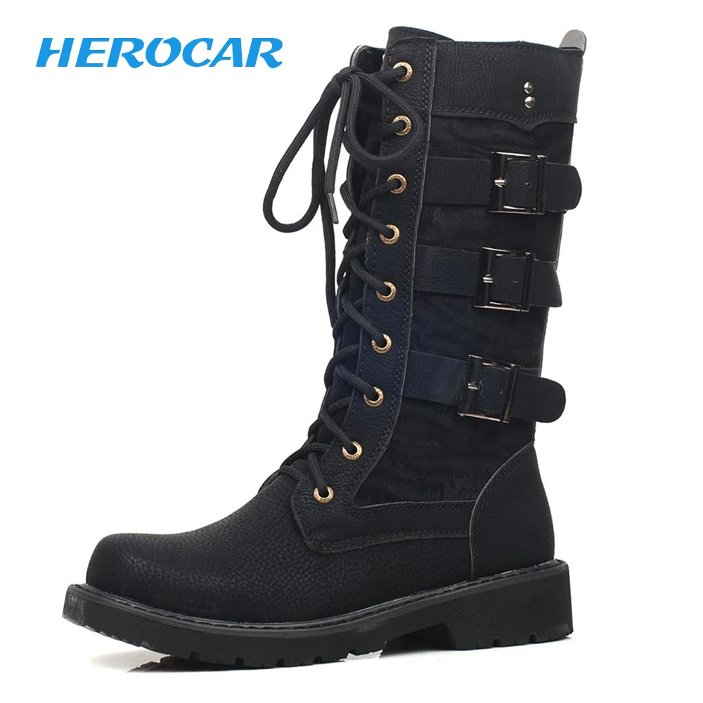 Motorcycle Boots Men motocross boots motorbike Moto Boots Retro Artificial Leather Punk Martin Shoes biker Protective Gear 37-45