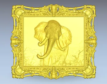 

3d model elephant frame relief for cnc printer in STL file format art girl M291