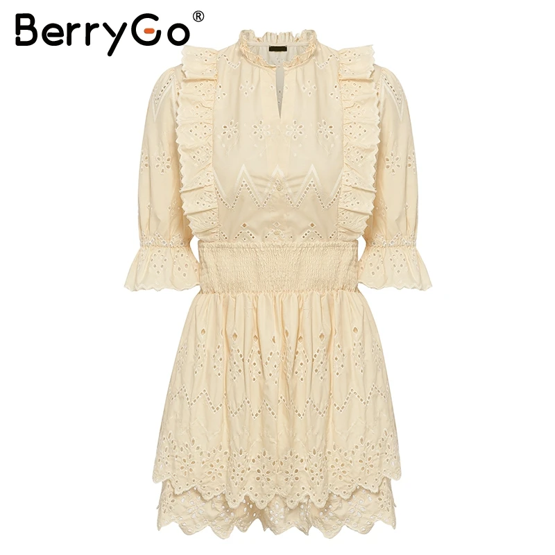 BerryGo, элегантное женское платье из двух частей, эластичное, высокая талия, выдалбливают, женское мини-платье, половина рукава, модное, офисное, ldies vestidos - Цвет: two-piece set