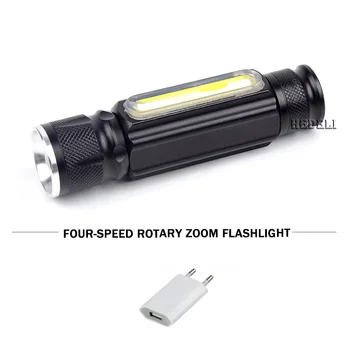 

flashlight cob work light portable lanterna Magnet zoom led flashlight xml t6 waterproof lampe torche camping USB torch linterna