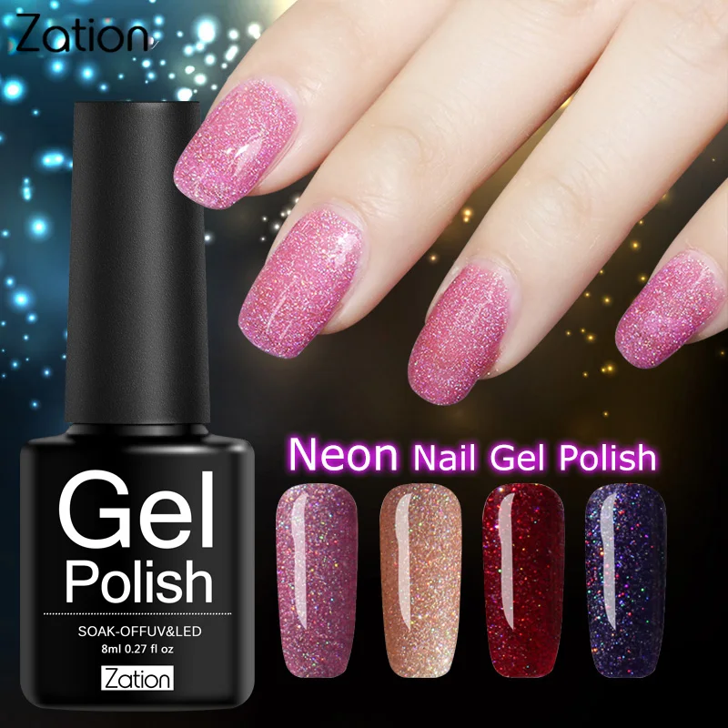 

Zation Soak Off UV Colorful Glue Nail 7ML Art Gel Polish Long-lasting Gel Varnish Product Primer Neon UV Gel Nail Polish