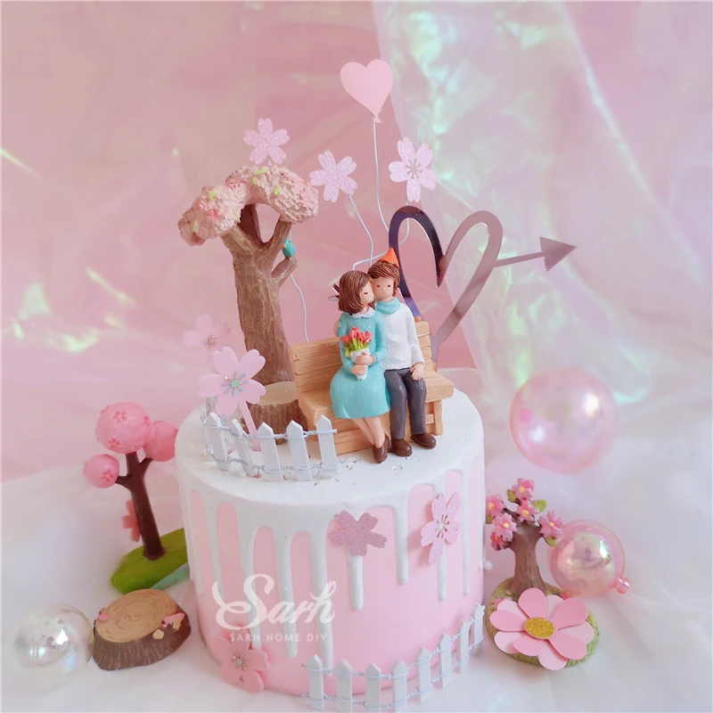 

Ins Pink Cherry Blossoms Decorations Happy Birthday for Children's Day Party Couple Romantic Decoration Supplies Sweet Gifts