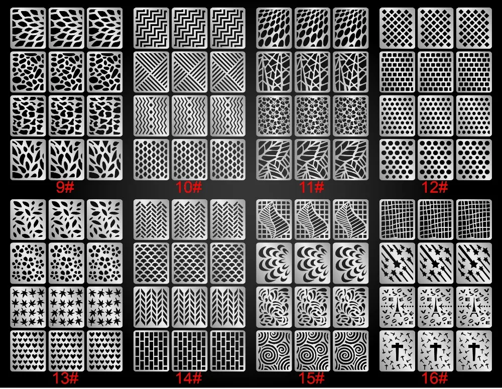 6 шт./лот Vinyls полый трафарет для ногтей неправильной формы многоразовый для маникюра наклейки штамповка шаблон для ногтей Наклейка SK01-48