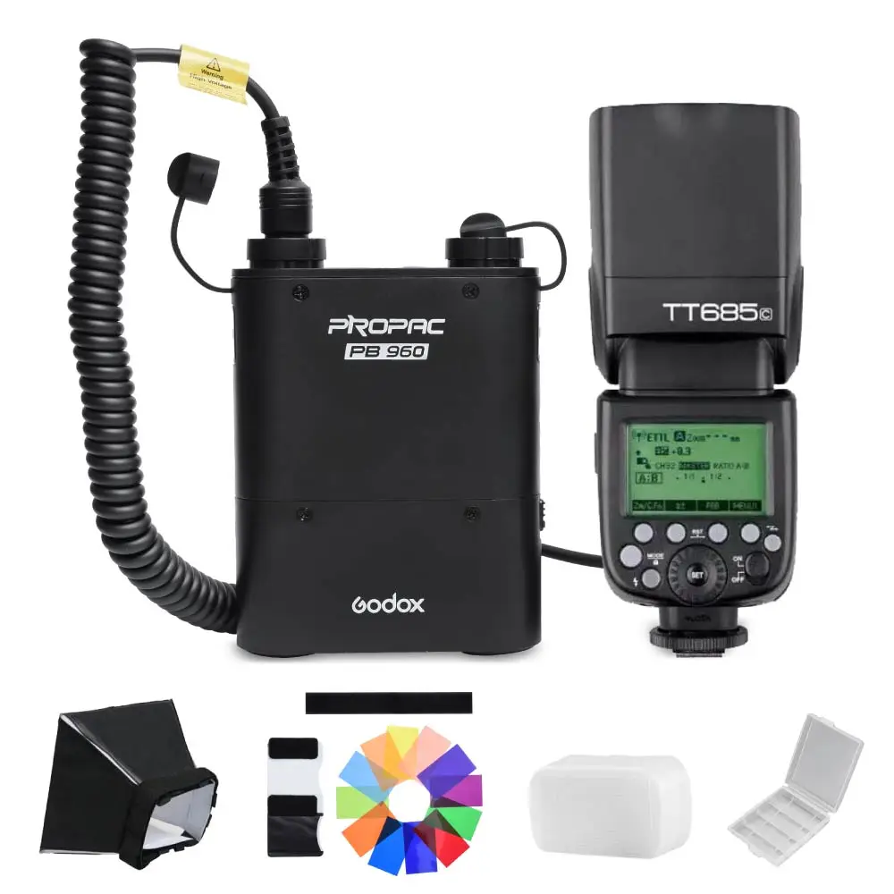 

Godox TT685C 2.4G Wireless E-TTL II HSS Flash Speedlite with PB960 4500mAh Battery Power Pack Black for Canon DSLR Camera