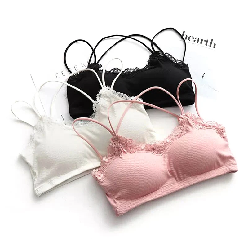 

Sexy Bra Women Lace Bralette Sexy Lingerie Underwear Wireless Padded Seamless Bra Ultra Strap Padded Bras for Women