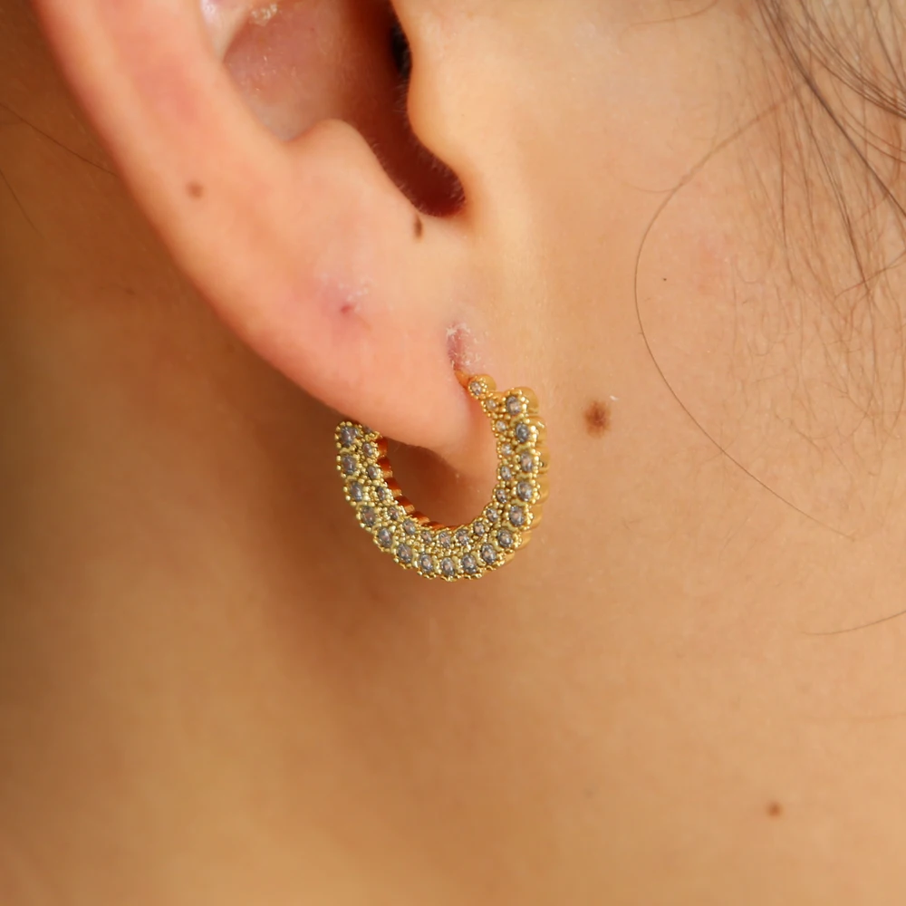 brass earring stud Y (2)