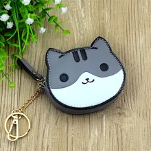 Для мальчиков и девочек с рисунком аниме Неко Кот задний двор Atsume дизайнерский Кошелек для монет PU сумка с цепочкой для ключей
