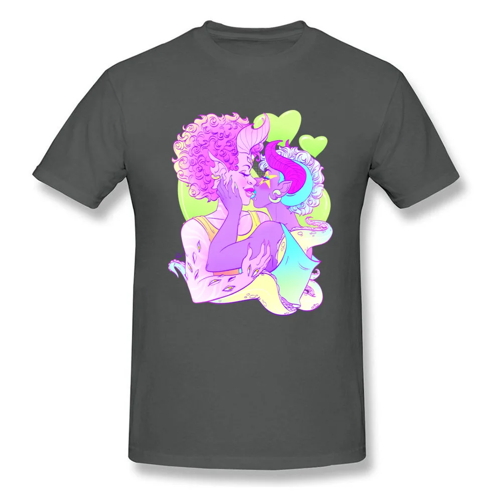 Demon Kiss 1 100% Cotton Student Short Sleeve Tops T Shirt Cool Autumn Tshirts Normal Tops & Tees Dominant Round Neck Demon Kiss 1 carbon