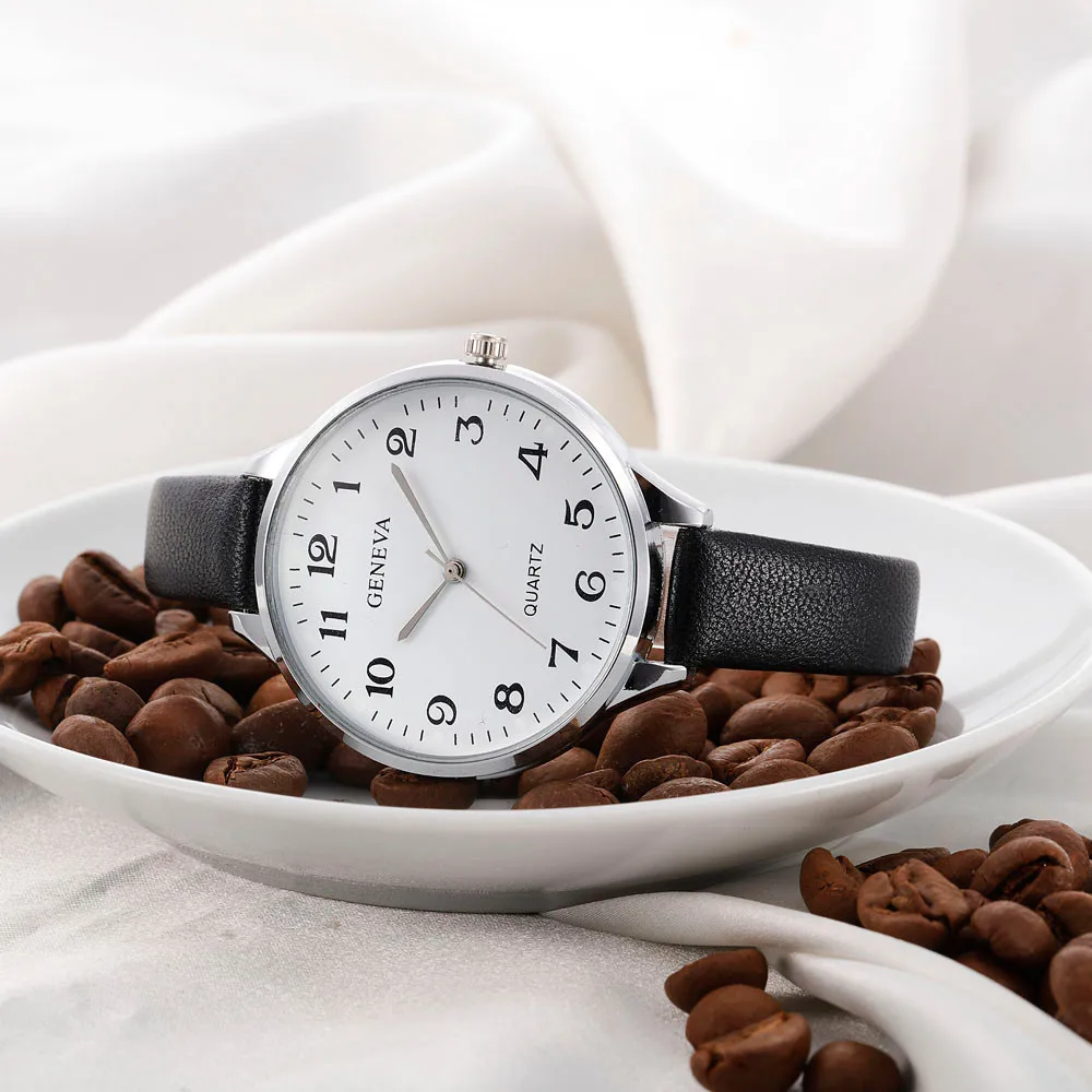 Женские часы Geneva, люксовый бренд, повседневные Простые кварцевые часы, montre Femme, часы для женщин, кожаный ремешок, наручные часы, Reloj Mujer