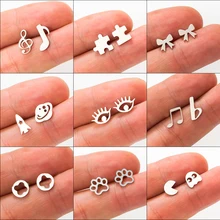 Múltiplos brincos de aço inoxidável dourado bonito do parafuso prisioneiro para mulheres meninas 2020 moda minimalista cravos presentes jewlery