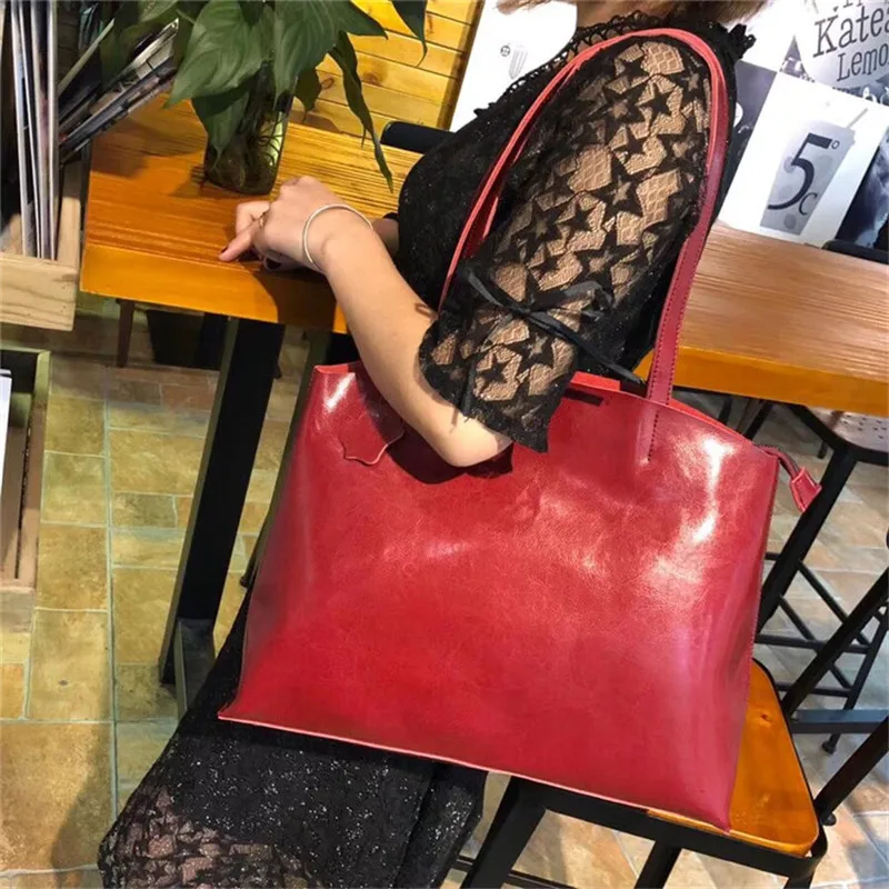 Кошелек cuero bolso de las mujeres grandes de la alta calidad Bolsos femeninos ocasionales tronco Tote grandes Bolsos Leat