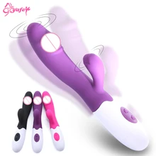 G spot Dildo Rabbit Vibrator, Dildo vibrator Dual Vibration Waterproof Female Vagina Clitoris Sex toy for Women Adult Sex Toys