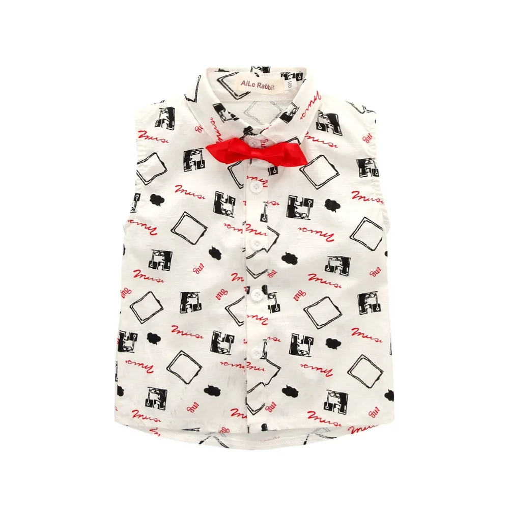 VIMIKID/ г. Комплект для мальчиков, рубашка с короткими рукавами и шорты комплект из 2 предметов с поясом, летняя одежда для маленьких джентльменов