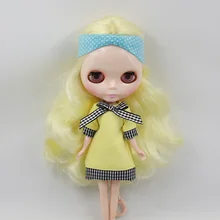 Смешанные жёлтое длинное кукла с волосами без одежды, Заводская кукла, с принтом «большие глаза», подходит для DIY Изменить игрушка BJD для девочек