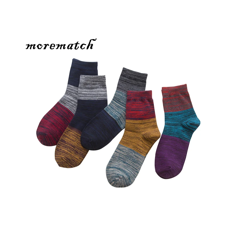 Morematch/1 пара, мужские носки, трехцветные Лоскутные хлопковые носки мужские трендовые носки Харадзюку, 5 цветов на выбор