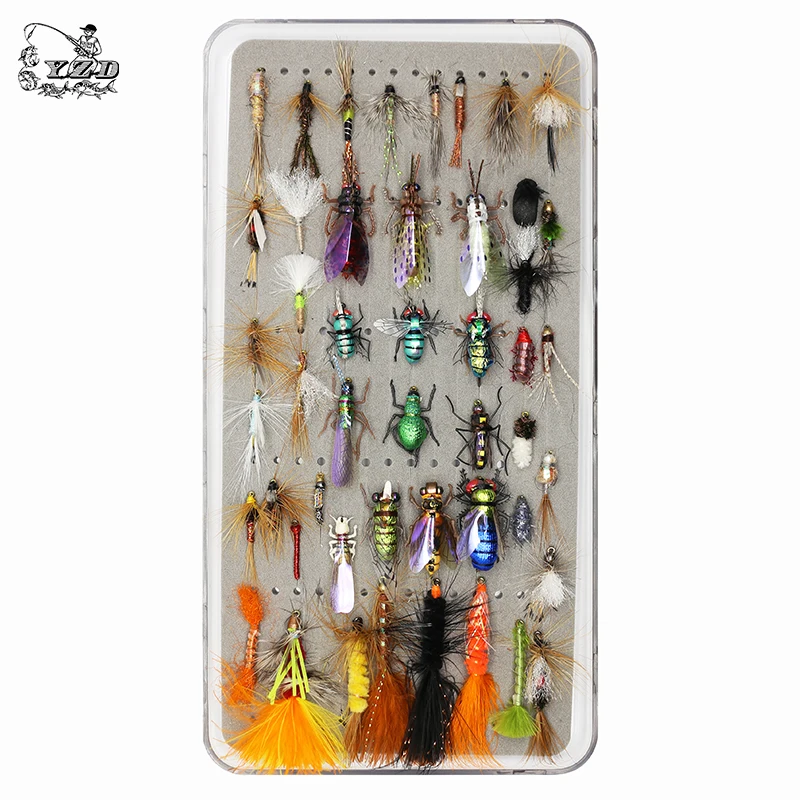 48pcs Premium Trout Fly Fishing Flies Collection Dry Wet Flys Lures Kits