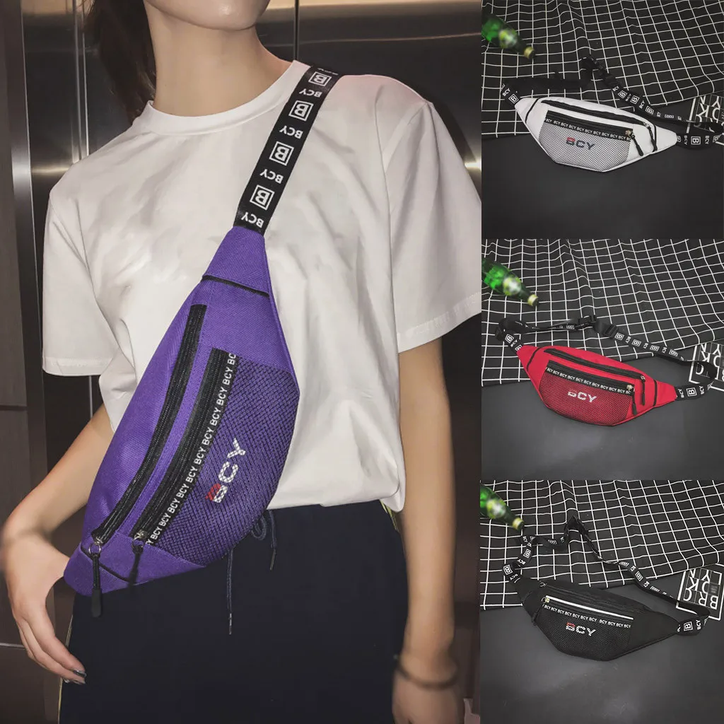 

KKMHan Famous Brand Fashion Neutral Outdoor Zipper Canvas Messenger Bag Sport Chest Bag Waist Bag Dropshipping bolsas de mujer