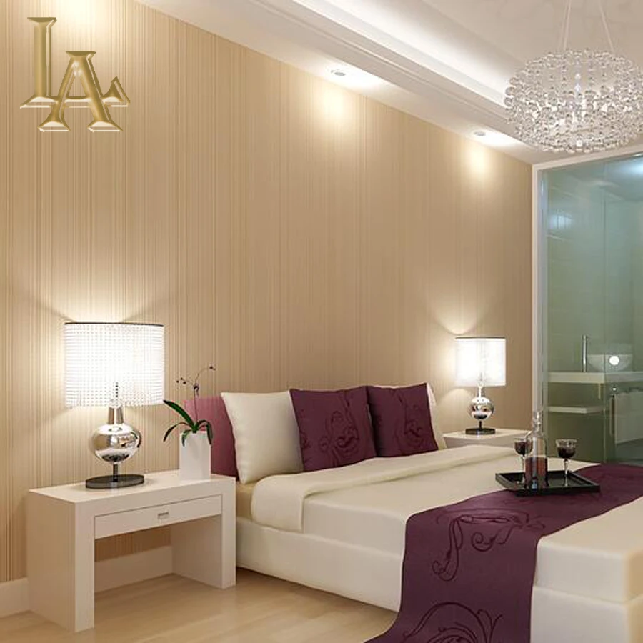 Moda Simples Marrom Bege Listrado Papel De Parede Para ...