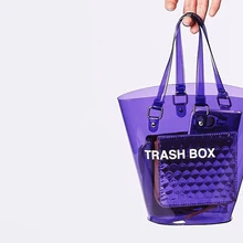 Мусорный ящик ПВХ сумочки для покупок сумка шоппер ручки Прозрачный 3 цвета A686