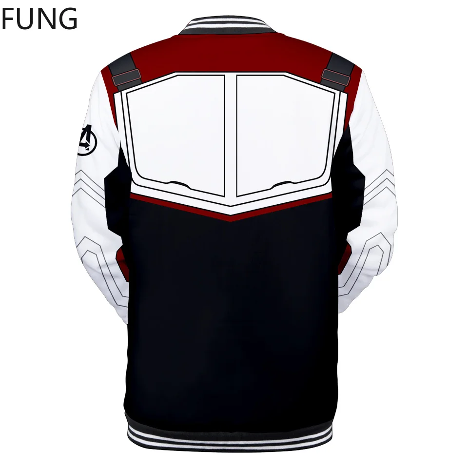 FUNG Avengers Endgame Hoodie Mens Jacket Baseball uniform 3D Printed Harajuku Quantum Realm End Game Sweatshirt Jacket