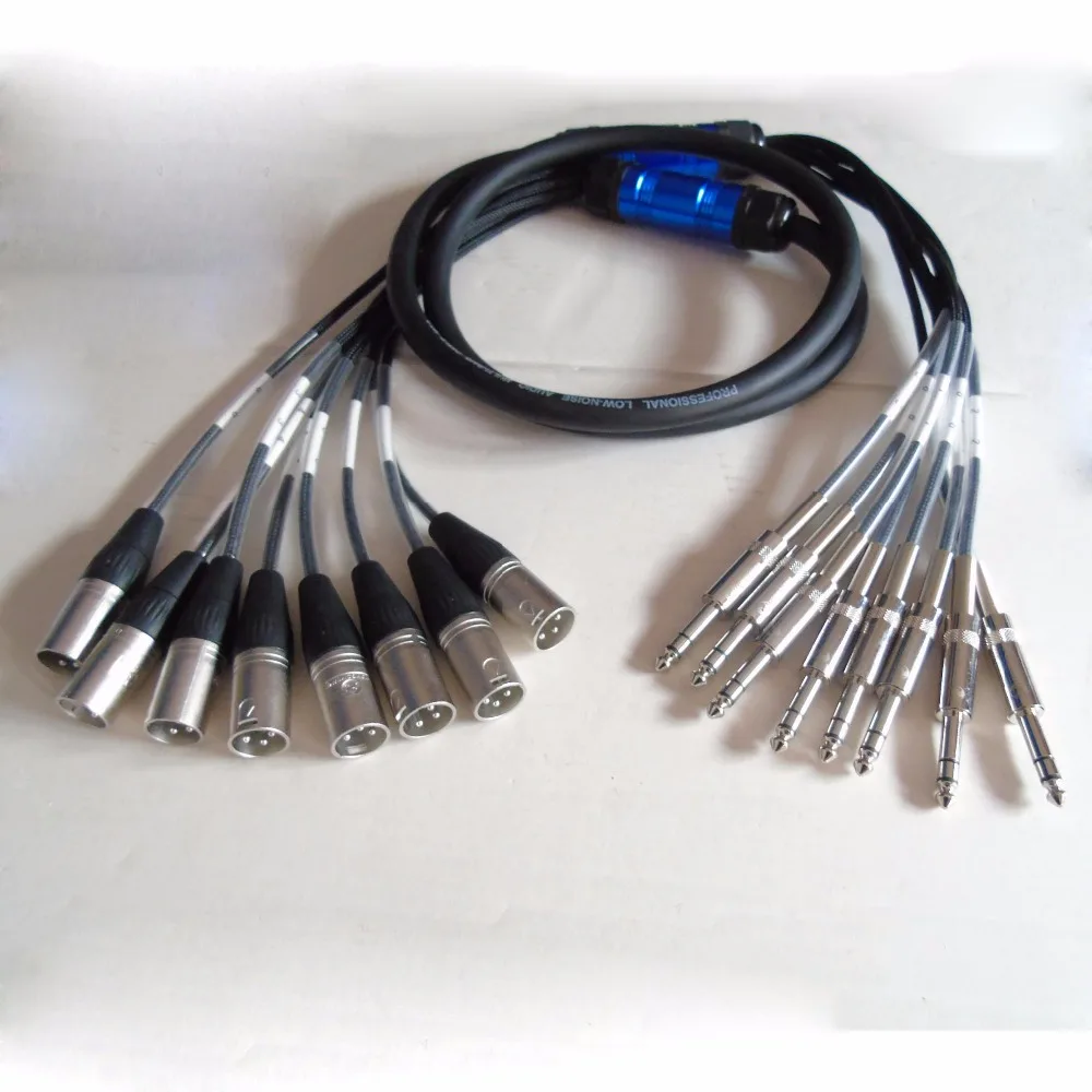 Cobra com Proteção contra Raios 6.35 para Xlr Alta Qualidade Macho Conector Áudio 8 Canais Estágio Cabo Cablagens 2 m Pro