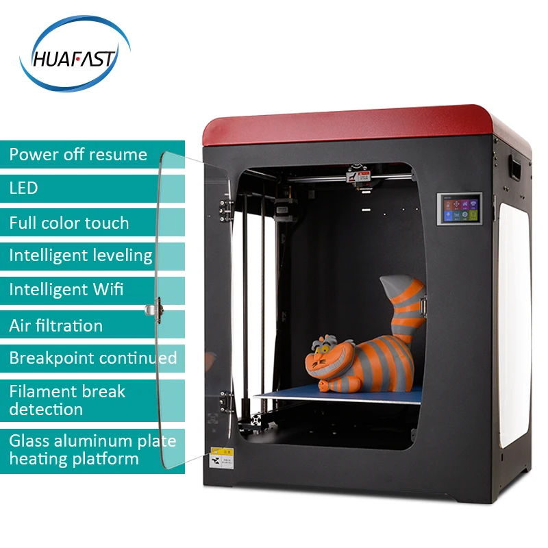 

Huafast HS-334 big printing size 3d printer Fully enclosed Acrylic metal frame impresora 3d drucker Power off Resume Print